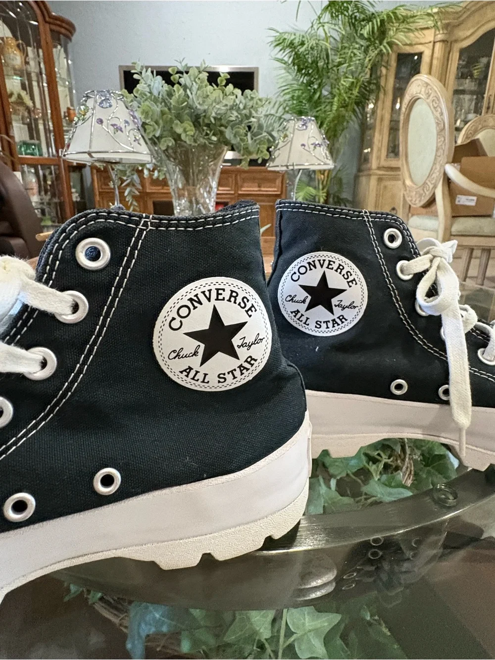 Converse Black and White Kids High-Top Platform Sneakers